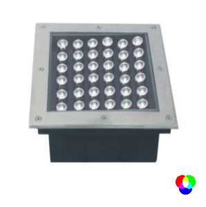 Встраиваемый LED-прожектор 36-диодный 12/24VDC IP67, 300х300 мм RGB
